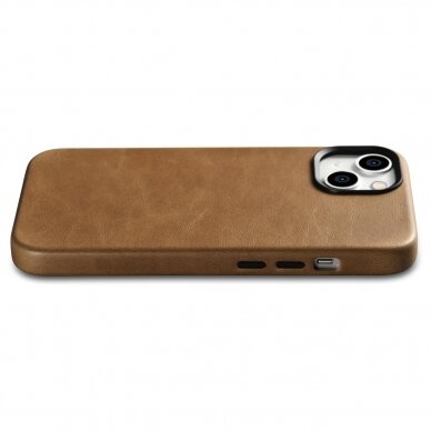 Dėklas iCarer Oil Wax Premium Leather Case iPhone 14 (MagSafe) Rudas (WMI14220701-TN) 8