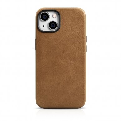 Dėklas iCarer Oil Wax Premium Leather Case iPhone 14 (MagSafe) Rudas (WMI14220701-TN)