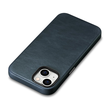 Dėklas iCarer Oil Wax Premium Leather Case iPhone 14 (MagSafe) Tamsiai mėlynas (WMI14220701-BU) 8