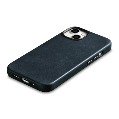 Dėklas iCarer Oil Wax Premium Leather Case iPhone 14 Plus (MagSafe) Tamsiai mėlynas (WMI14220703-BU) 9