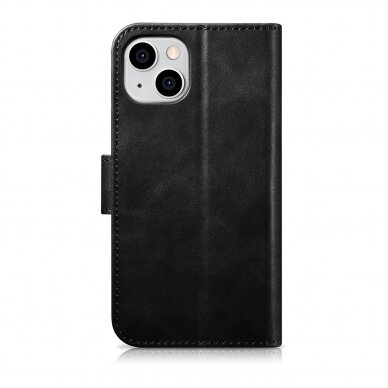 Dėklas iCarer Oil Wax Wallet Case 2in1 Case iPhone 14 Juodas (WMI14220721-BK) 13