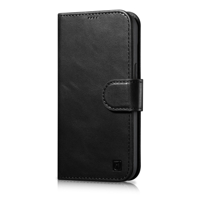 Dėklas iCarer Oil Wax Wallet Case 2in1 Cover iPhone 14 Plus Juodas (WMI14220723-BK)