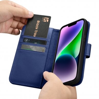 Dėklas iCarer Wallet Case 2in1 Case iPhone 14 Mėlynas (WMI14220725-BU) 14