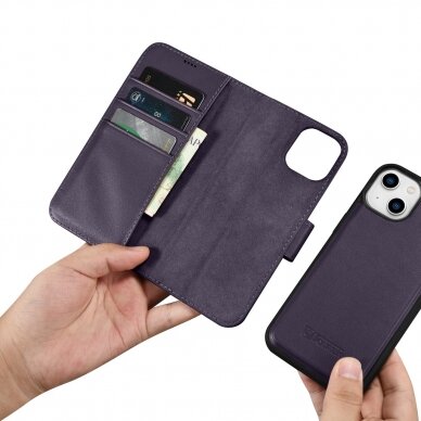 Dėklas iCarer Wallet Case 2in1 Case iPhone 14 Purpurinis (WMI14220725-DP) 12