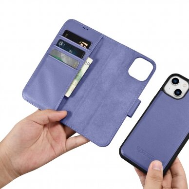 Dėklas iCarer Wallet Case 2in1 Case iPhone 14 Purpurinis (WMI14220725-LP) 14