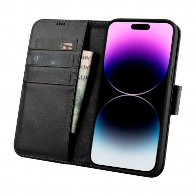 Dėklas iCarer Wallet Case 2in1 Cover iPhone 14 Pro Juodas (WMI14220726-BK) 2