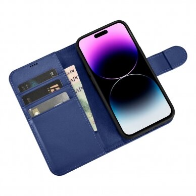 Dėklas iCarer Wallet Case 2in1 Cover iPhone 14 Pro Max Mėlynas (WMI14220728-BU) 9