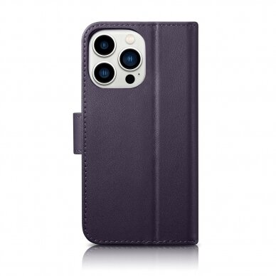 Dėklas iCarer Wallet Case 2in1 Cover iPhone 14 Pro Max Violetinis (WMI14220728-DP) 1