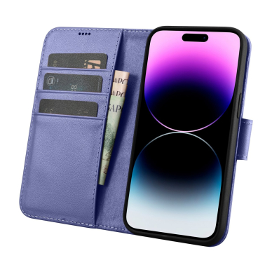 Dėklas iCarer Wallet Case 2in1 Cover iPhone 14 Pro Purpurinis (WMI14220726-LP) 2