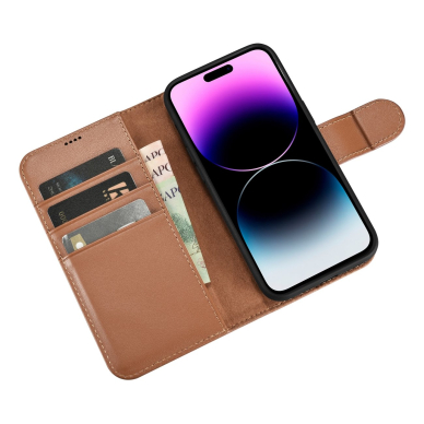 Dėklas iCarer Wallet Case 2in1 iPhone 14 Pro Rudas (WMI14220726-BN) 9