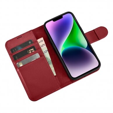 Dėklas iCarer Wallet Case 2in1 iPhone 14 Raudonas (WMI14220725-RD) 9