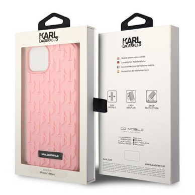 Dėklas Karl Lagerfeld 3D Monogram KLHCP14MRUPKLPP iPhone 14 Plus Rožinis 4