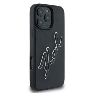 Dėklas Karl Lagerfeld 3D Rubber Bicolor Signature iPhone 16 Pro  - Juodas 3