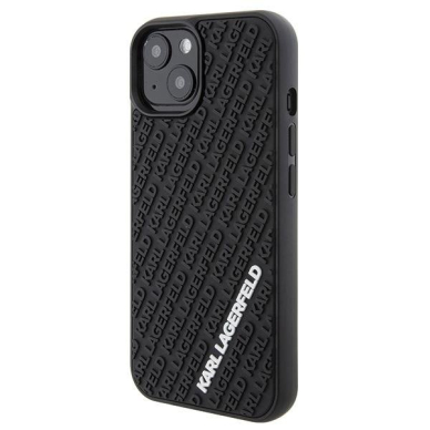 Dėklas Karl Lagerfeld 3D Rubber Multi Logo case for iPhone 15 - Juodas 1