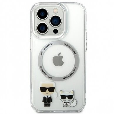 Dėklas Karl Lagerfeld Choupette Aluminum Magsafe KLHMP14XHKCT iPhone 14 Pro Max Permatomas 2