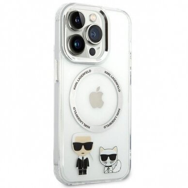 Dėklas Karl Lagerfeld Choupette Aluminum Magsafe KLHMP14XHKCT iPhone 14 Pro Max Permatomas 3