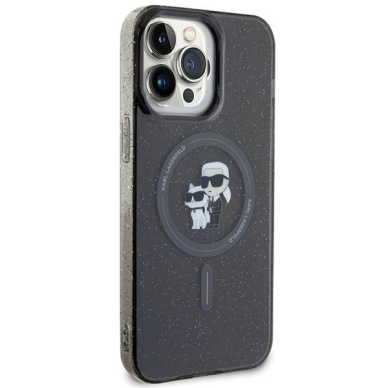 Dėklas Karl Lagerfeld Choupette Glitter MagSafe iPhone 15 Pro Max - Juodas 3