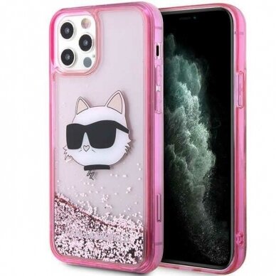 Dėklas Karl Lagerfeld Choupette Head KLHCP12MLNCHCP iPhone 12/ 12 Pro Rožinis