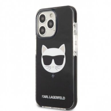 Dėklas Karl Lagerfeld Choupette Head KLHCP13LTPECK iPhone 13 Pro / 13 Juodas 1