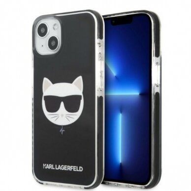 Dėklas Karl Lagerfeld Choupette Head KLHCP13MTPECK iPhone 13 Juodas