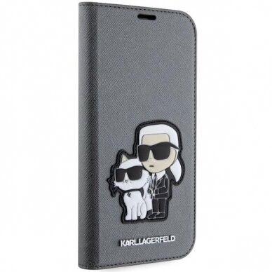 Dėklas Karl Lagerfeld Choupette KLBKP14SSANKCPG iPhone 14 Sidabrinis 4