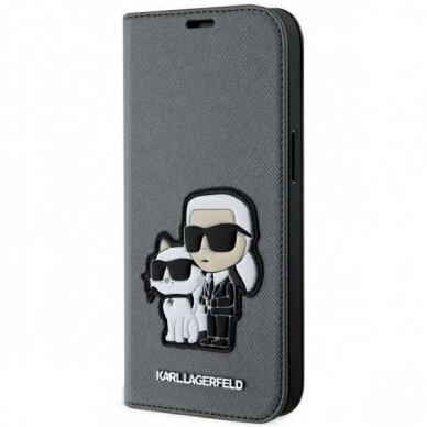 Dėklas Karl Lagerfeld Choupette KLBKP14SSANKCPG iPhone 14 Sidabrinis