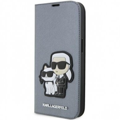 Dėklas Karl Lagerfeld Choupette KLBKP14XSANKCPG iPhone 14 Pro Max Sidabrinis