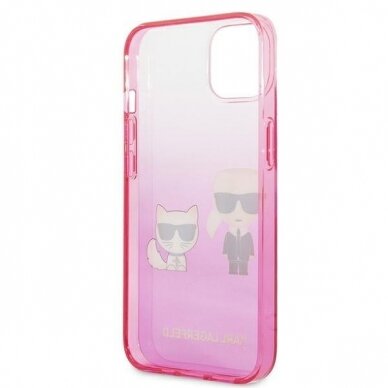 Dėklas Karl Lagerfeld Choupette KLHCP13STGKCP iPhone 13 mini Rožinis 12