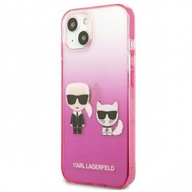 Dėklas Karl Lagerfeld Choupette KLHCP13STGKCP iPhone 13 mini Rožinis 3