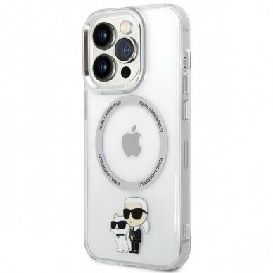 Dėklas Karl Lagerfeld Choupette Magsafe KLHMP13LHNKCIT iPhone 13 Pro Permatomas 1