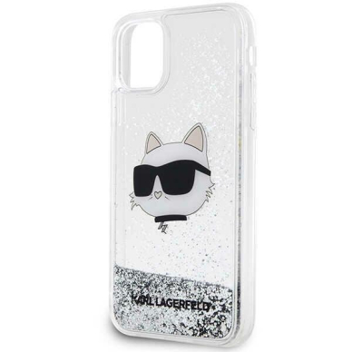 Dėklas Karl Lagerfeld Glitter Choupette Head KLHCN61LNCHCS iPhone 11/ XR Sidabrinis 2