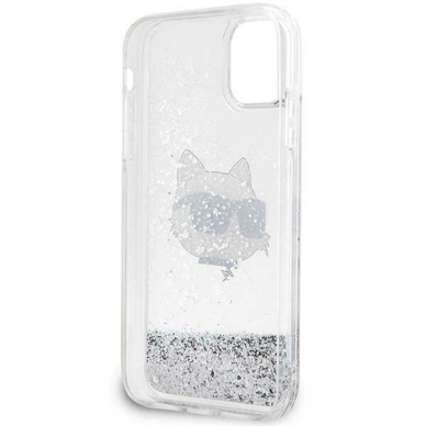 Dėklas Karl Lagerfeld Glitter Choupette Head KLHCN61LNCHCS iPhone 11/ XR Sidabrinis 3