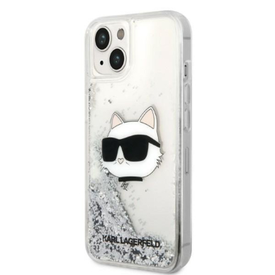 Dėklas Karl Lagerfeld Glitter Choupette Head KLHCP14MLNHCCS iPhone 14 Plus Sidabrinis 1