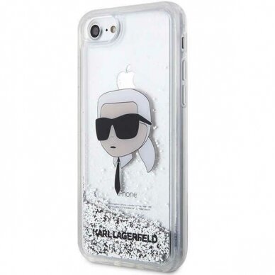 Dėklas Karl Lagerfeld Glitter Karl Head KLHCI8LNKHCH iPhone 7/8/ SE 2020/2022 Sidabrinis 1