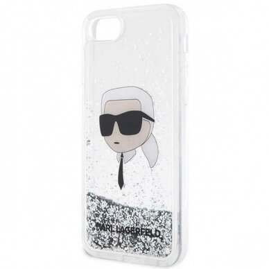 Dėklas Karl Lagerfeld Glitter Karl Head KLHCI8LNKHCH iPhone 7/8/ SE 2020/2022 Sidabrinis 5