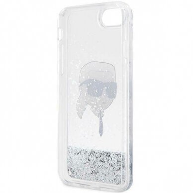 Dėklas Karl Lagerfeld Glitter Karl Head KLHCI8LNKHCH iPhone 7/8/ SE 2020/2022 Sidabrinis 6