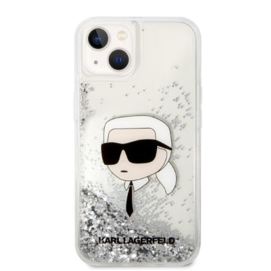 Dėklas Karl Lagerfeld Glitter Karl Head KLHCP14MLNKHCH iPhone 14 Plus Sidabrinis 2