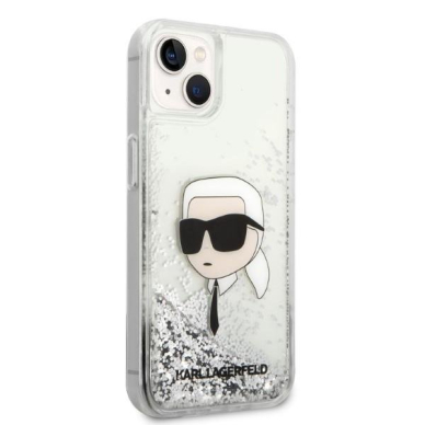 Dėklas Karl Lagerfeld Glitter Karl Head KLHCP14MLNKHCH iPhone 14 Plus Sidabrinis 3