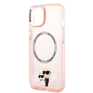 Dėklas Karl Lagerfeld Iconic Karl&amp;Choupette Magsafe KLHMP14MHNKCIP iPhone 14 Plus Rožinis 5