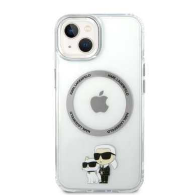 Dėklas Karl Lagerfeld Iconic Karl&amp;Choupette Magsafe KLHMP14MHNKCIT iPhone 14 Plus Permatomas 2