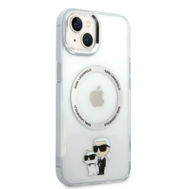 Dėklas Karl Lagerfeld Iconic Karl&amp;Choupette Magsafe KLHMP14MHNKCIT iPhone 14 Plus Permatomas 3