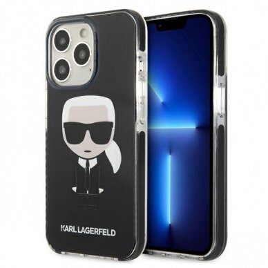 Dėklas Karl Lagerfeld Iconik Karl KLHCP13LTPEIKK iPhone 13 Pro Juodas