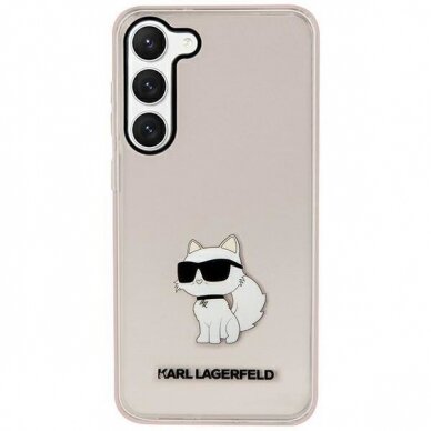 Dėklas Karl Lagerfeld Ikonik Choupette KLHCS23SHNCHTCP Samsung Galaxy S23 S911 Rožinis