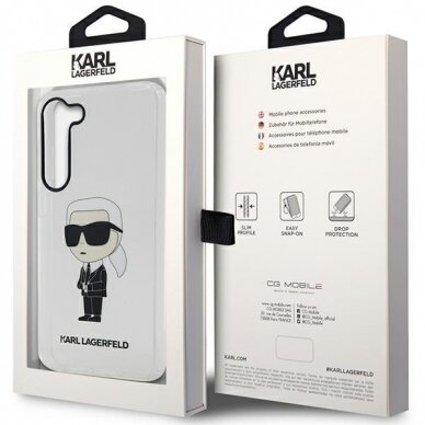 Dėklas Karl Lagerfeld Ikonik KLHCS23MHNIKTCT Samsung Galaxy S23 Plus S916 Permatomas 7