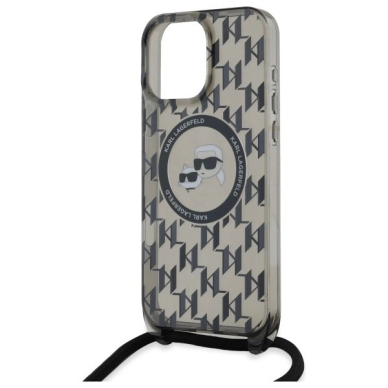 Dėklas Karl Lagerfeld IML Crossbody Monogram Karl  Choupette Head MagSafe  iPhone 16 Pro Max - Juodas 4