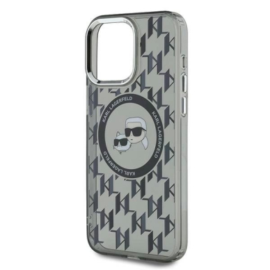 Dėklas Karl Lagerfeld IML Monogram Karl  Choupette Head MagSafe  iPhone 15 Pro Max - Juodas 5