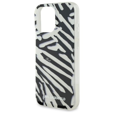 Dėklas Karl Lagerfeld IML Zebra Pattern  Cord iPhone 16 Pro  - Juodas 4