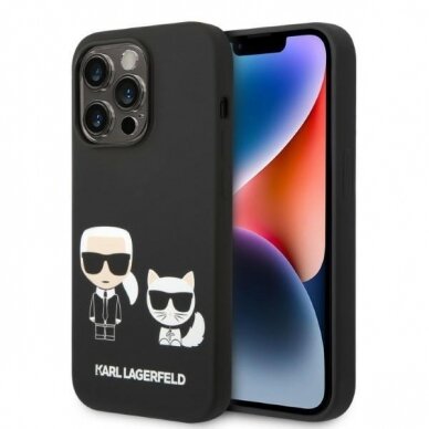 Dėklas Karl Lagerfeld Karl & Choupette Magsafe KLHMP14XSSKCK iPhone 14 Pro Max Juodas