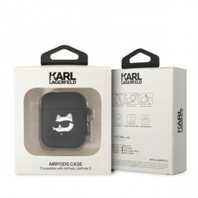 Akcija! Dėklas Karl Lagerfeld KLA2RUNCHK AirPods 1/2 Juodas 2