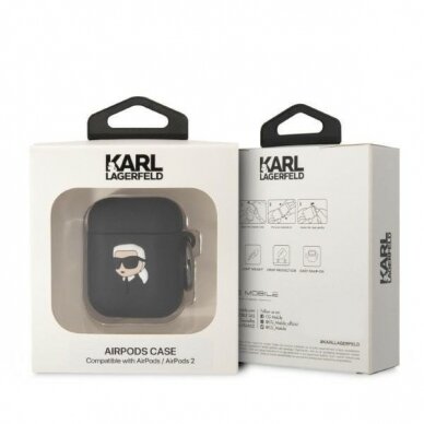 Dėklas Karl Lagerfeld KLA2RUNIKK AirPods 1/2 Juodas 2